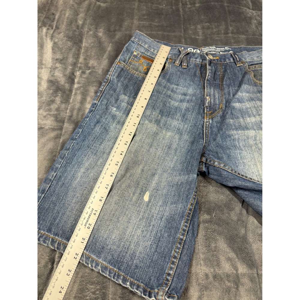 LRG Grass Roots Denim Shorts Mens Size 32 Blue Jean Distressed Casual thrash - Picture 13 of 16